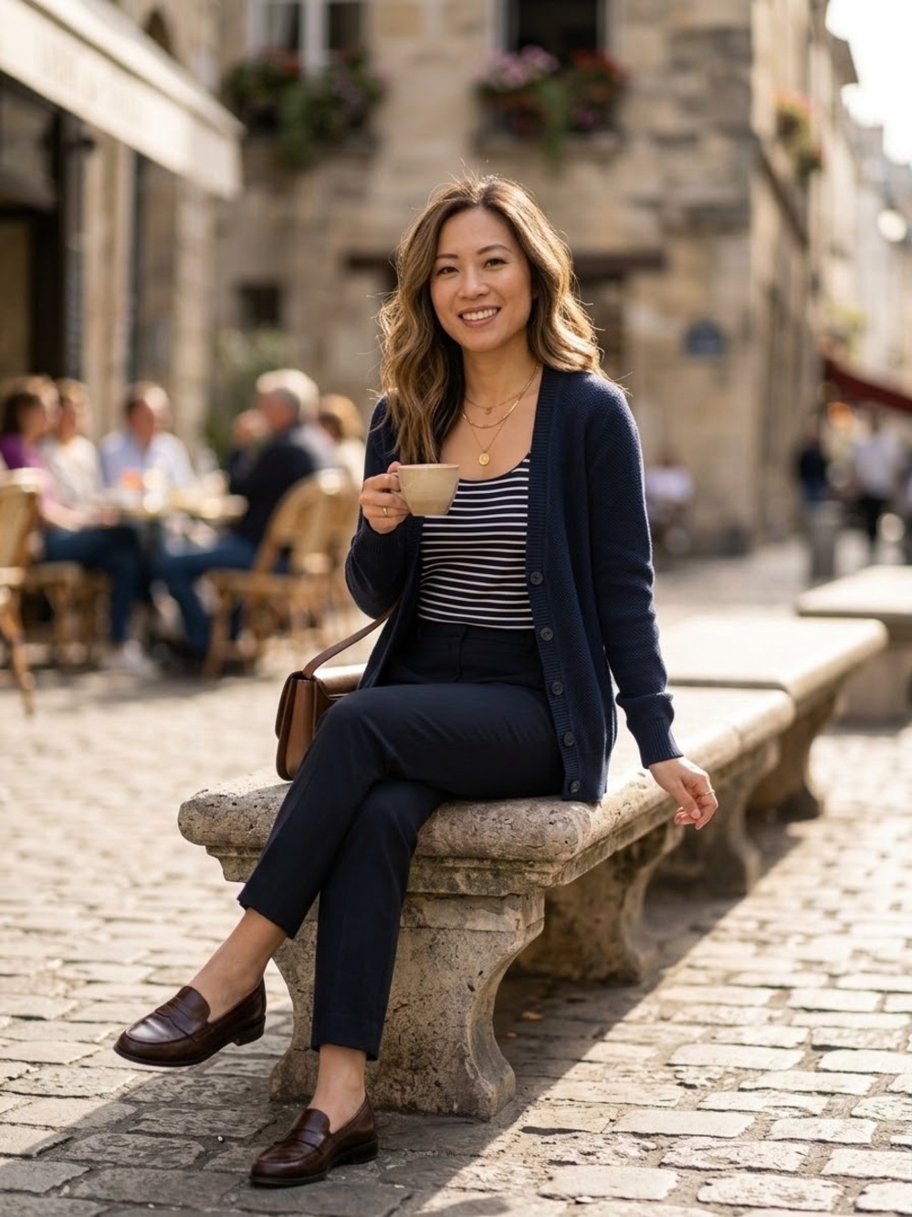 Roots Navy Button-Front Cardigan